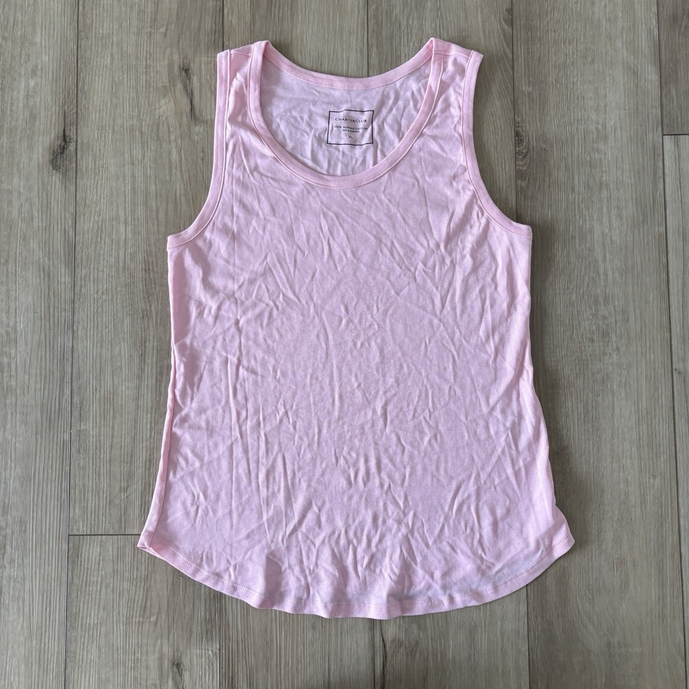 Charter Club Coral Scoop Neck Tank Top Women's‎ XL Lightweight
